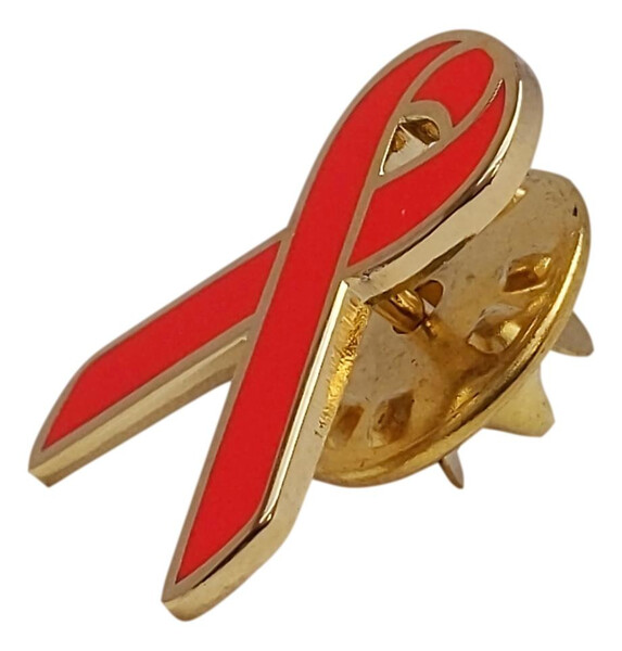 COVID-19 / Coronavirus Red Ribbon Lapel Pin