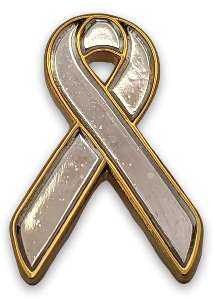 Silver Stalker Victim Awareness / Support Ribbon Lapel Pin