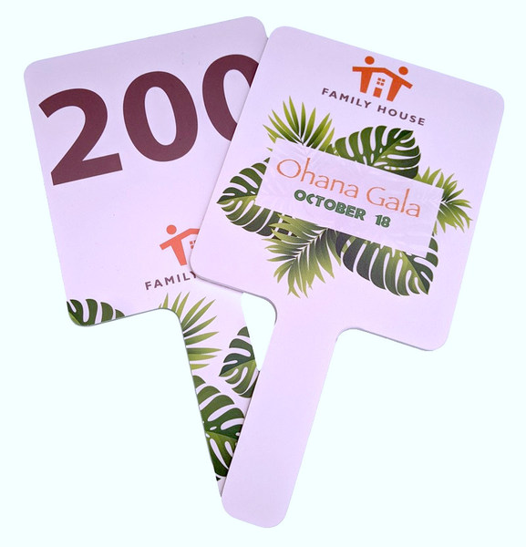 Premium solid PVC plastic auction paddles / hand fans with consecutive... from ASI 54322 FireSprint Printing